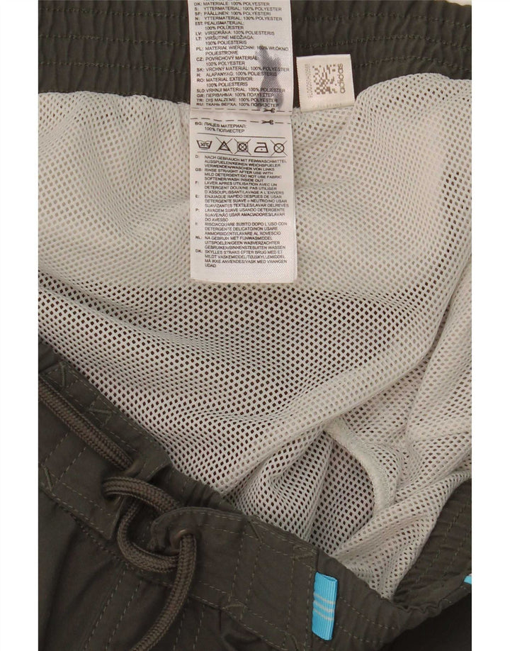 Pantaloncini da bagno grafici da uomo Adidas Large in poliestere color block grigio