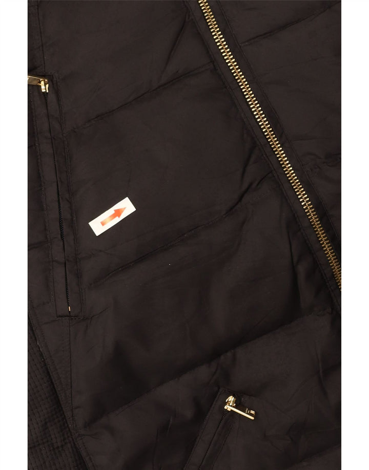 Giacca imbottita con cappuccio da donna LONDON FOG UK 10 piccola in poliestere nero