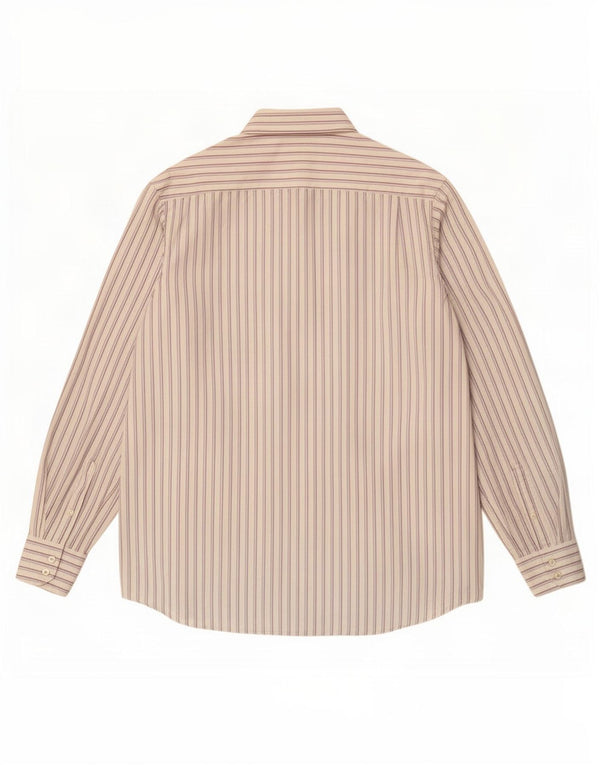 Camicia da uomo Lacoste taglia 40 cotone a righe bianche medie