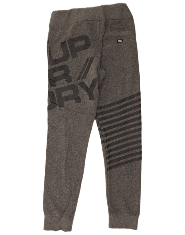 Pantaloni da tuta da uomo con grafica Superdry Joggers Large in cotone a righe grigie