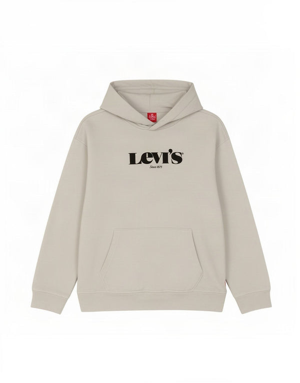 Maglione con cappuccio oversize grafico da donna Levi's UK 10 piccolo cotone bianco