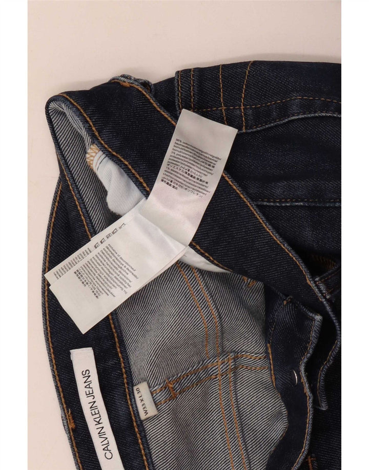 Jeans dritti da uomo Calvin Klein W33 L30 cotone blu navy