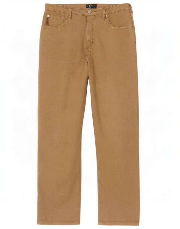 Jeans dritti da donna Armani W31 L26 cotone beige