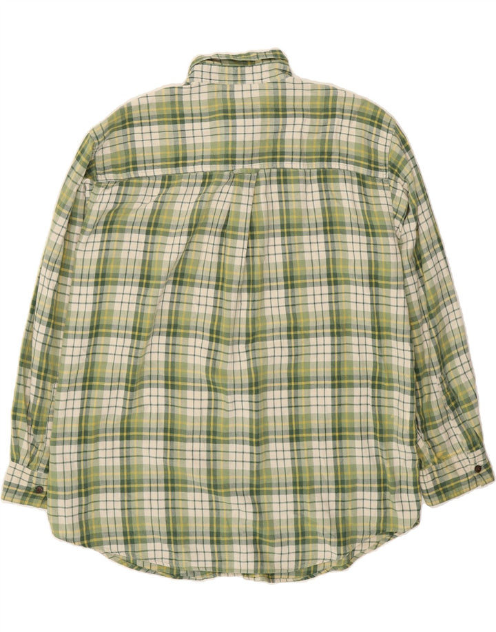 CHAPS Mens Big & Tall Flannel Shirt XL Green Check Cotton Vintage Chaps and Second-Hand Chaps from Messina Hembry 