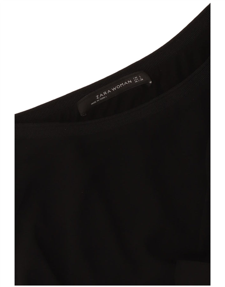 Top corto corto da donna Zara, vestibilità ampia, UK 14, grande, nero, moderno