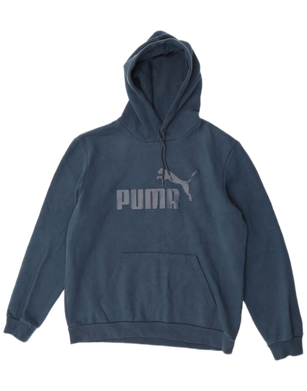 Felpa con cappuccio grafica da uomo Puma Large in cotone blu
