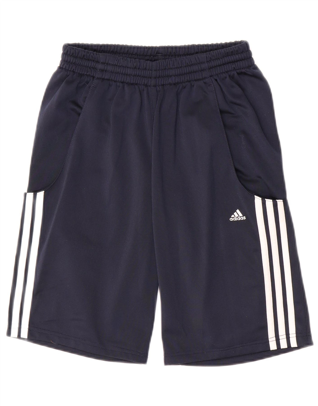 ADIDAS Boys Sport Shorts 15-16 Years Navy Blue Polyester