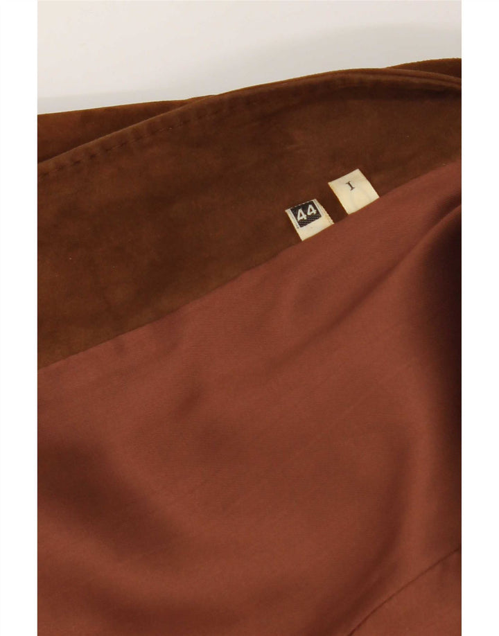 Soprabito vintage da donna in pelle scamosciata IT 44 in pelle marrone medio