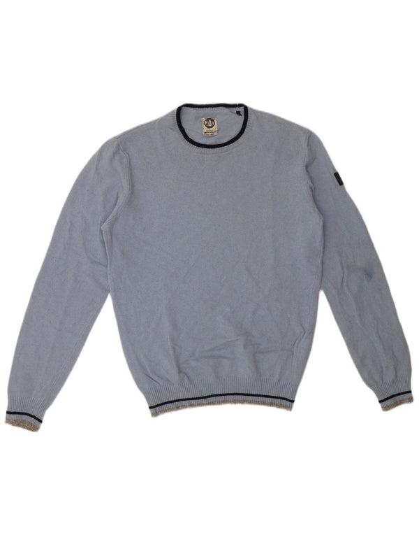 Murphy & Nye Maglione girocollo da uomo in lana blu grande