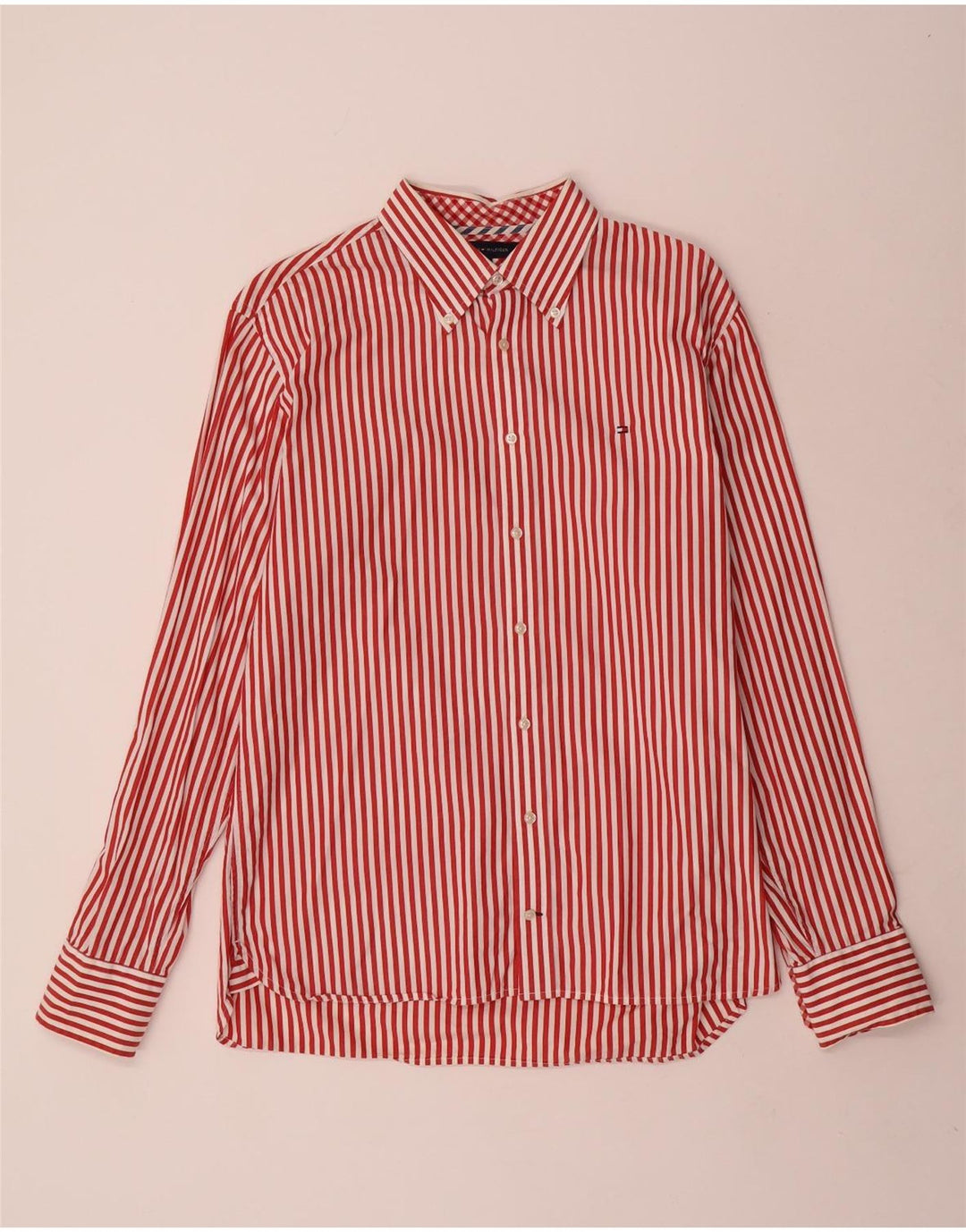 Camicia da uomo Tommy Hilfiger grande cotone a righe rosse