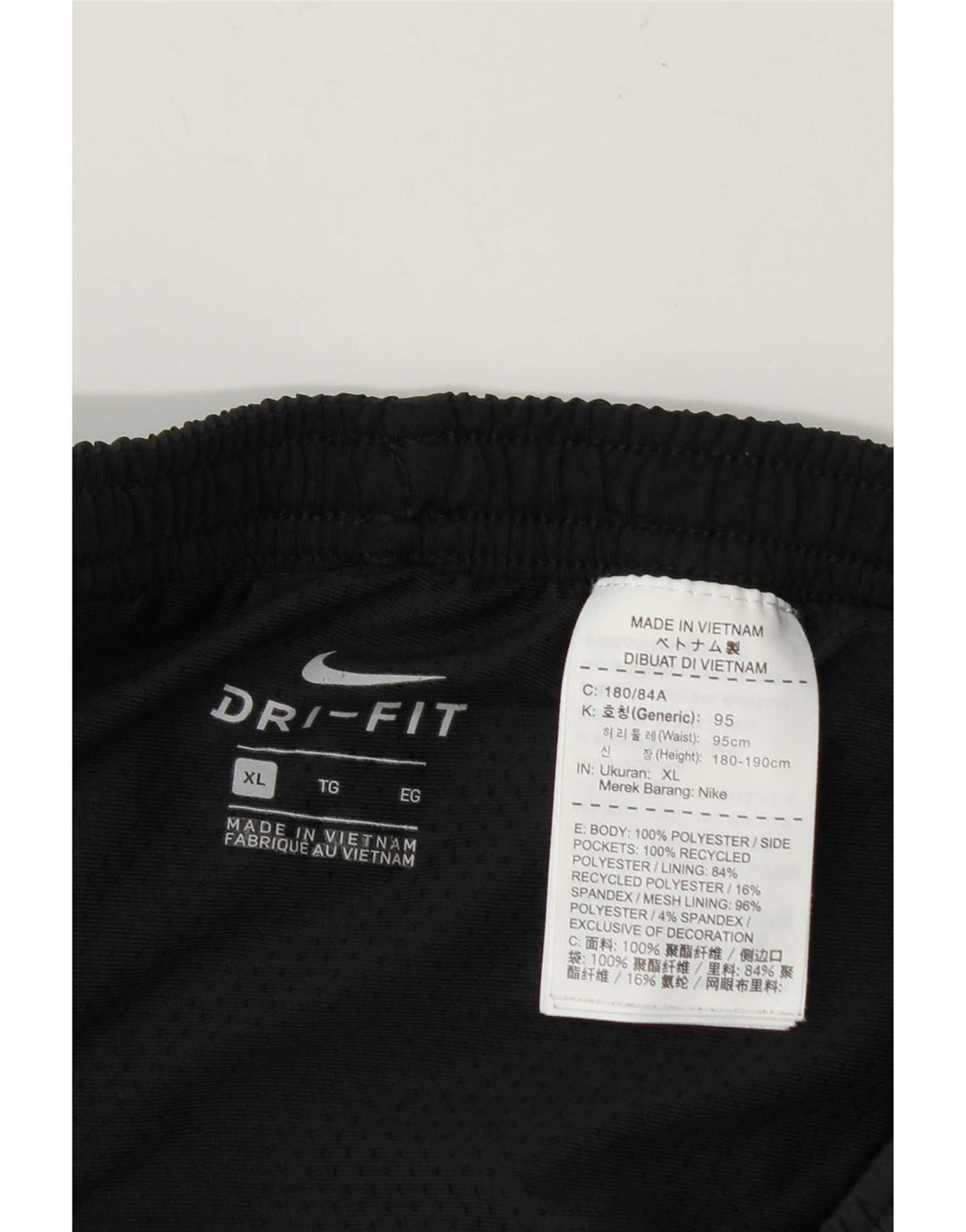 Pantaloncini sportivi Nike Dri Fit da uomo XL in poliestere nero