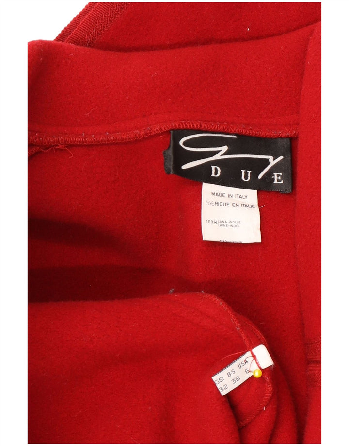 Giacca blazer oversize a 3 bottoni da donna Genny UK 10 piccola lana rossa