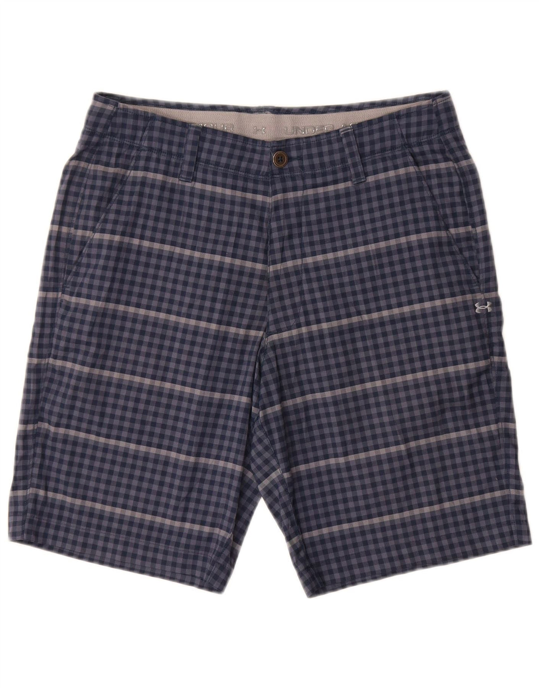 Pantaloncini chino da uomo Under Armour W32 poliestere a quadretti blu medio
