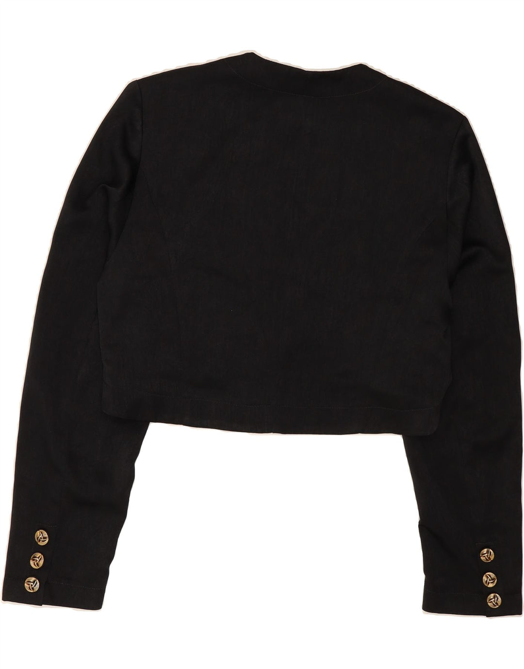 VINTAGE Womens Bolero Top UK 12 Medium Black Polyester Vintage Vintage and Second-Hand Vintage from Messina Hembry 