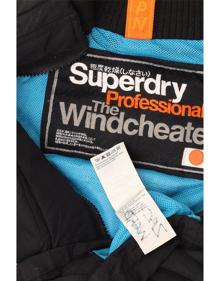 Giacca a vento grafica da donna Superdry UK 16 grande nera
