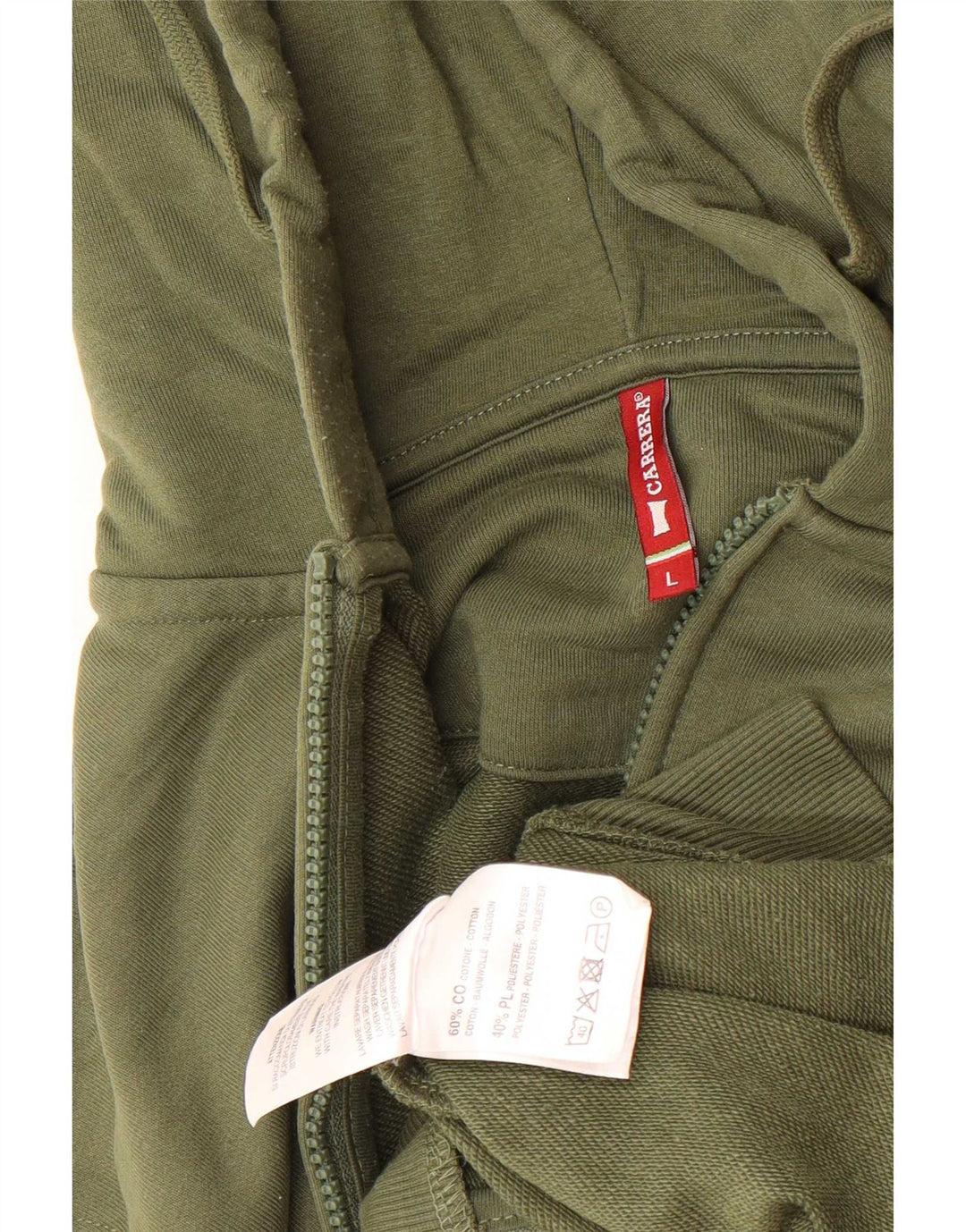 Maglione con cappuccio e zip da uomo Carrera grande in cotone verde