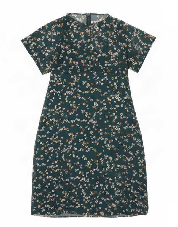 Abito a trapezio da donna Marks & Spencer UK 10 Piccolo poliestere floreale verde