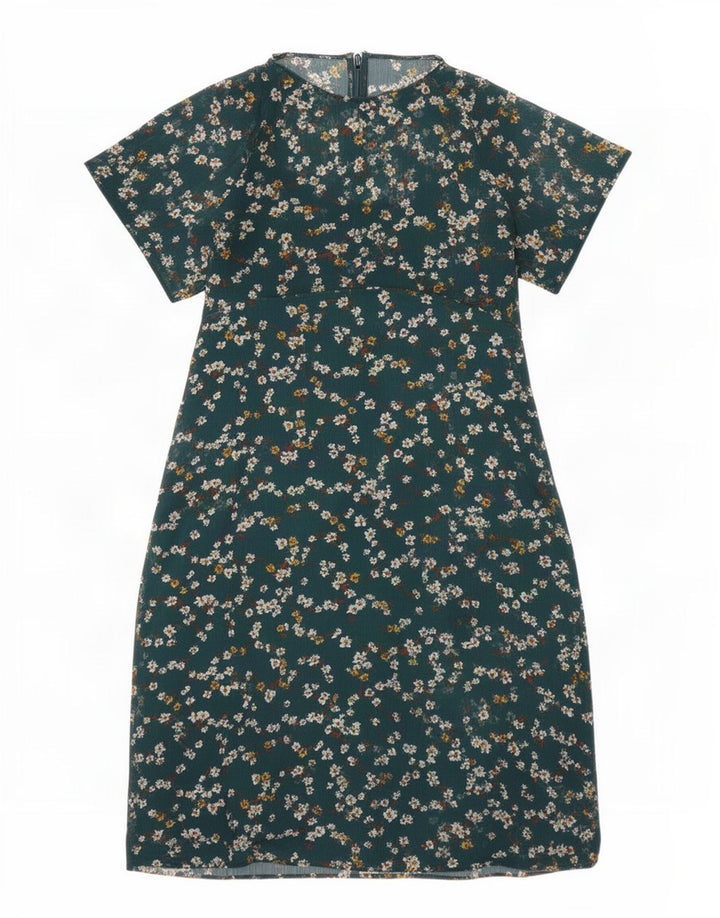 Abito a trapezio da donna Marks & Spencer UK 10 Piccolo poliestere floreale verde