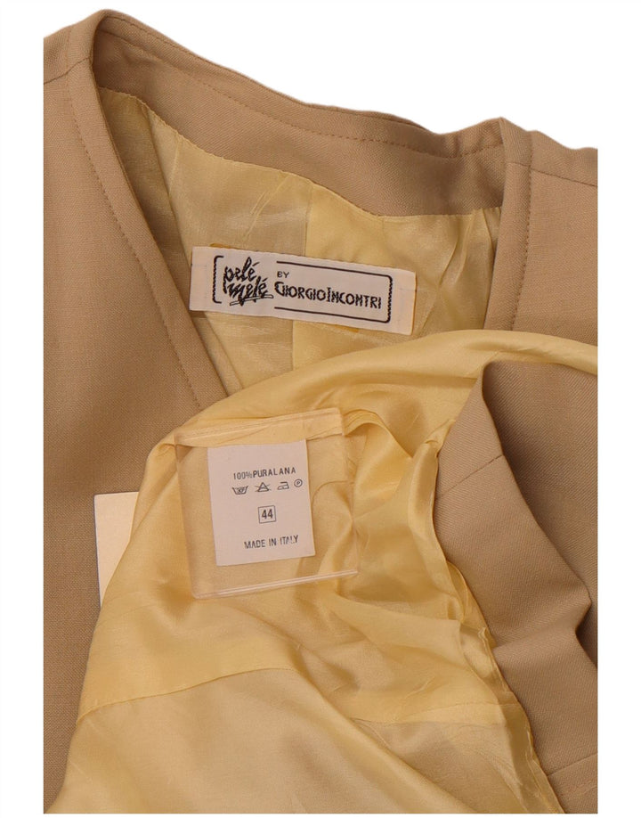 Giacca blazer doppiopetto da donna VINTAGE IT 44 Lana beige medio