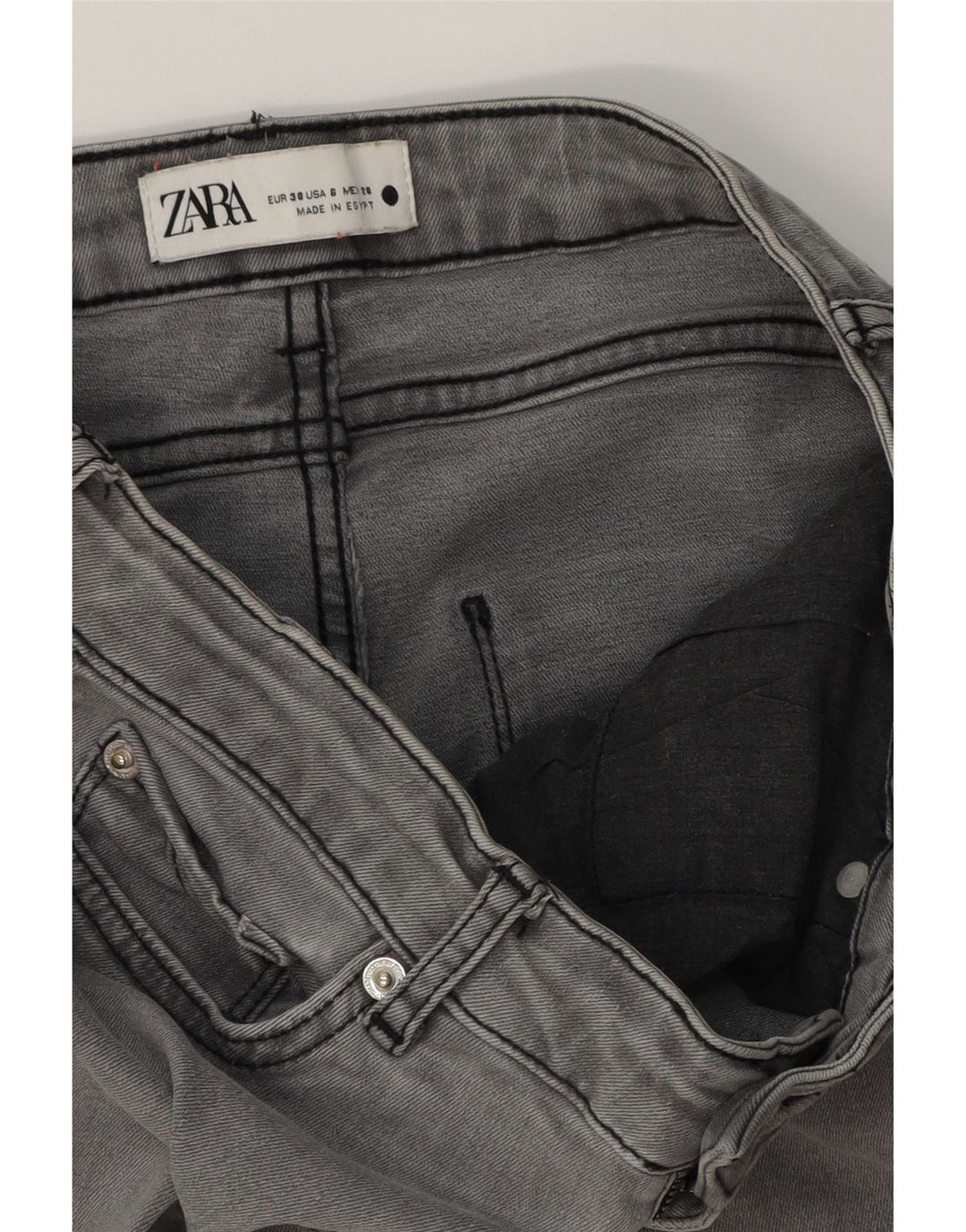 Jeans svasati da donna ZARA EU 38 Small W28 L32 Grigio