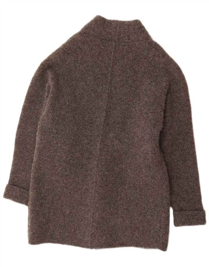 Maglione cardigan aperto oversize lungo da donna Zara UK 10 piccolo in lana grigia