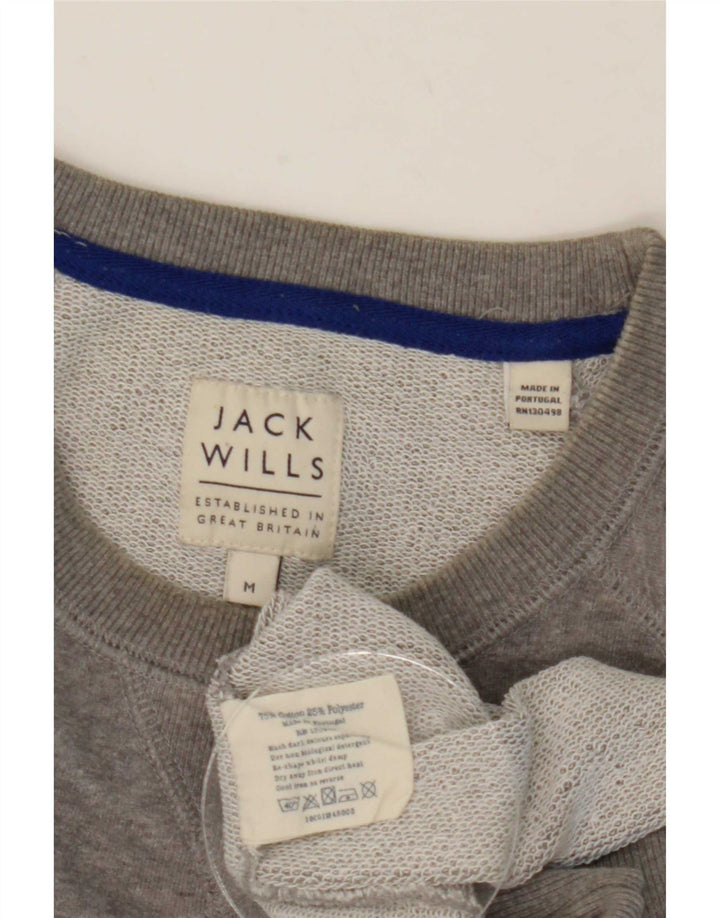 Felpa grafica da uomo Jack Wills Maglione cotone chiazzato grigio medio