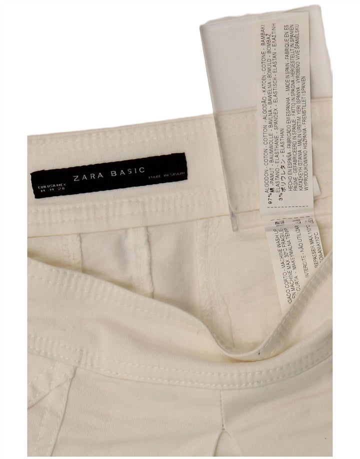 Gonna a trapezio da donna Zara media W28 in cotone bianco