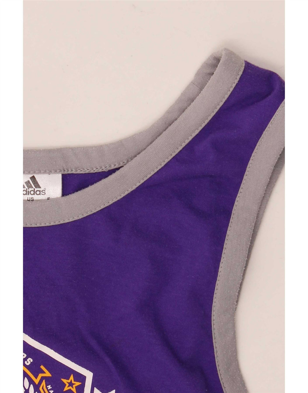 Canotta grafica Adidas da uomo dei Los Angeles Lakers, poliestere viola medio