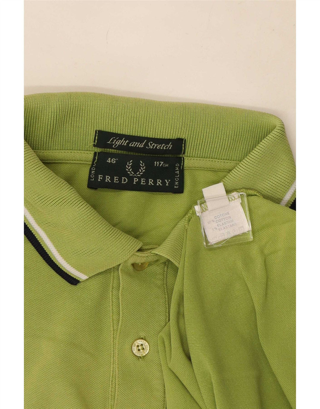 Polo da uomo Fred Perry in cotone a righe verdi grandi