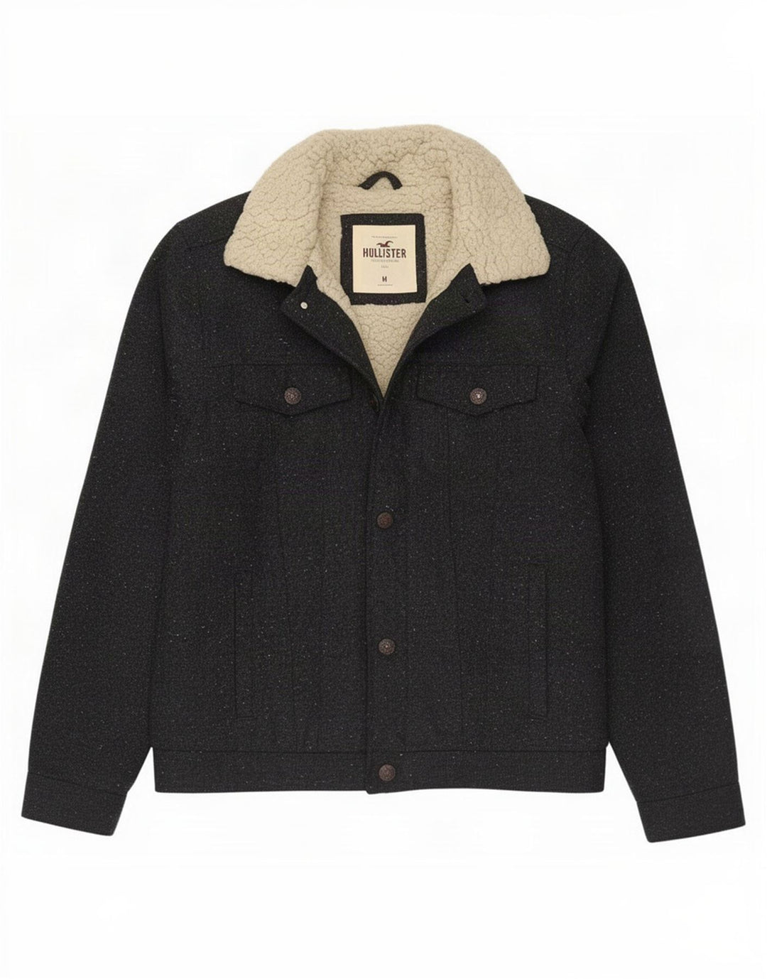 Giacca Sherpa da uomo Hollister UK 38 Poliestere grigio medio