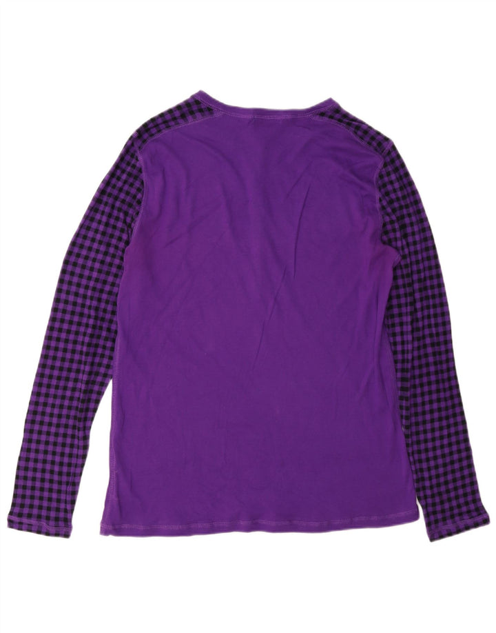 Top da donna a maniche lunghe Chaps UK 18 XL cotone a quadri viola