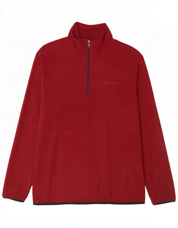 Maglione in pile da uomo Lotto con zip e collo XL Bordeaux