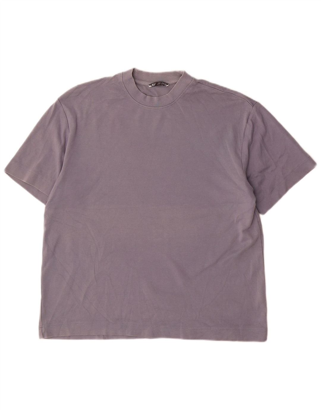T-shirt Zara da uomo Top in cotone blu medio