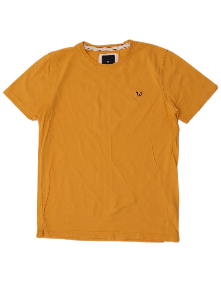 CREW CLOTHING T-shirt da uomo Top in cotone giallo medio