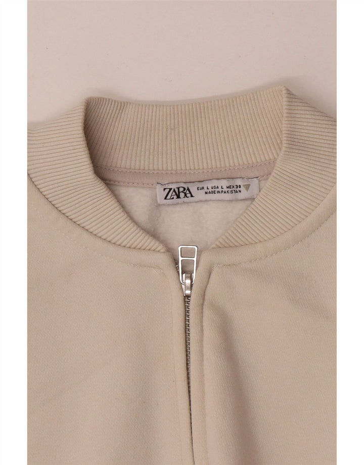 Giacca da ginnastica oversize da donna Zara UK 16 Large Beige
