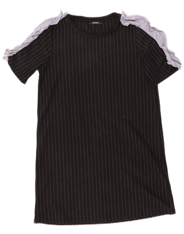 Abito T-shirt Zara da donna UK 12 medio nero gessato