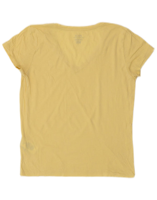 Polo Ralph Lauren T-shirt da donna Top UK 10 Small in cotone giallo