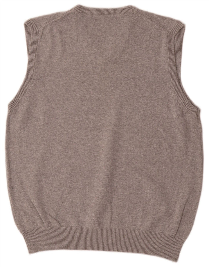 Canotta da uomo Marks & Spencer blu Harbour Vest in cotone grigio medio