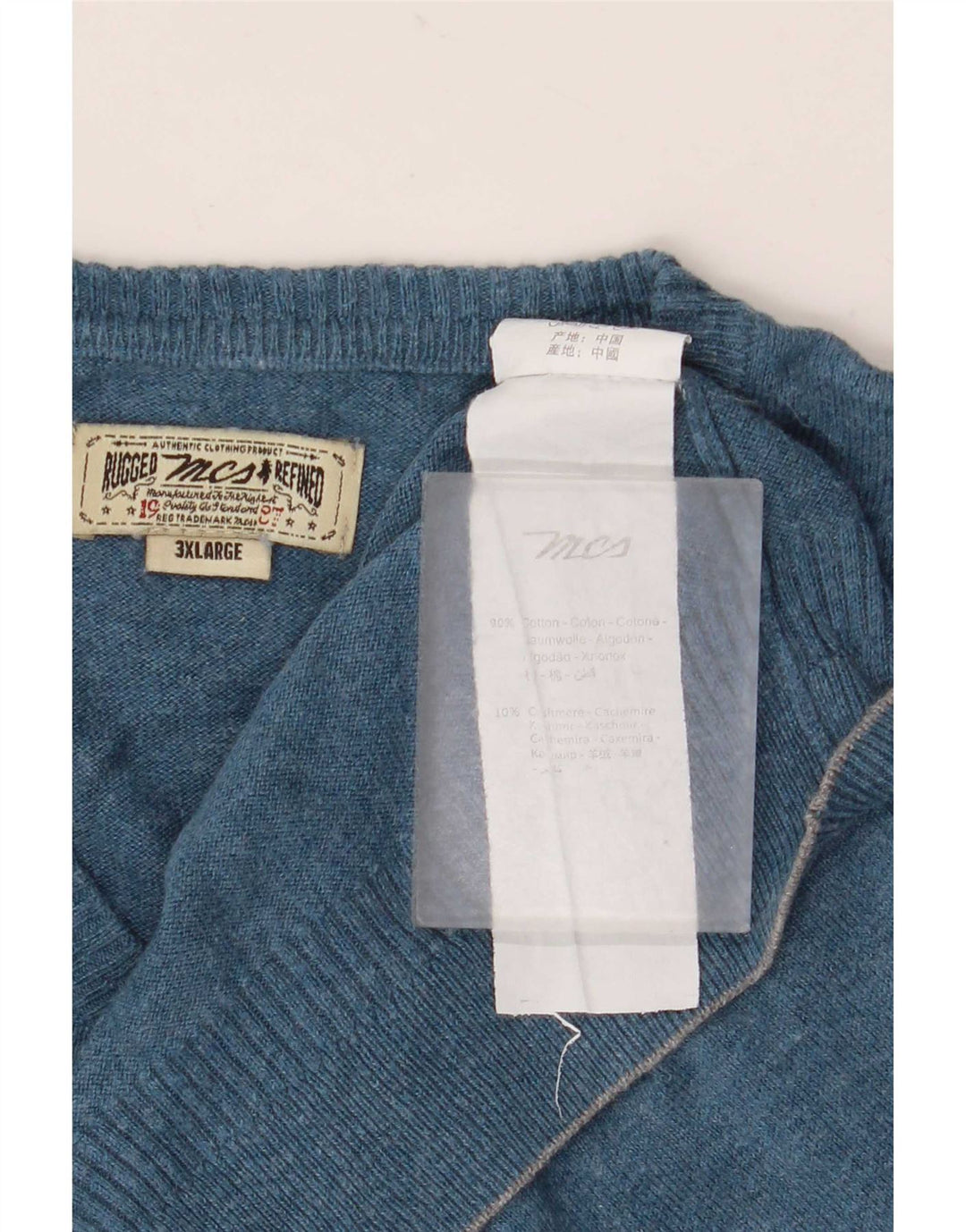 Maglione da uomo con scollo a V Marlboro Classics 3XL cotone blu