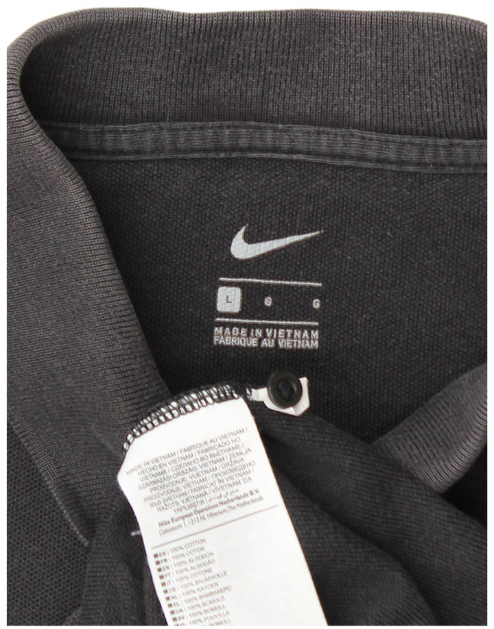 Polo NIKE da uomo grande in cotone nero