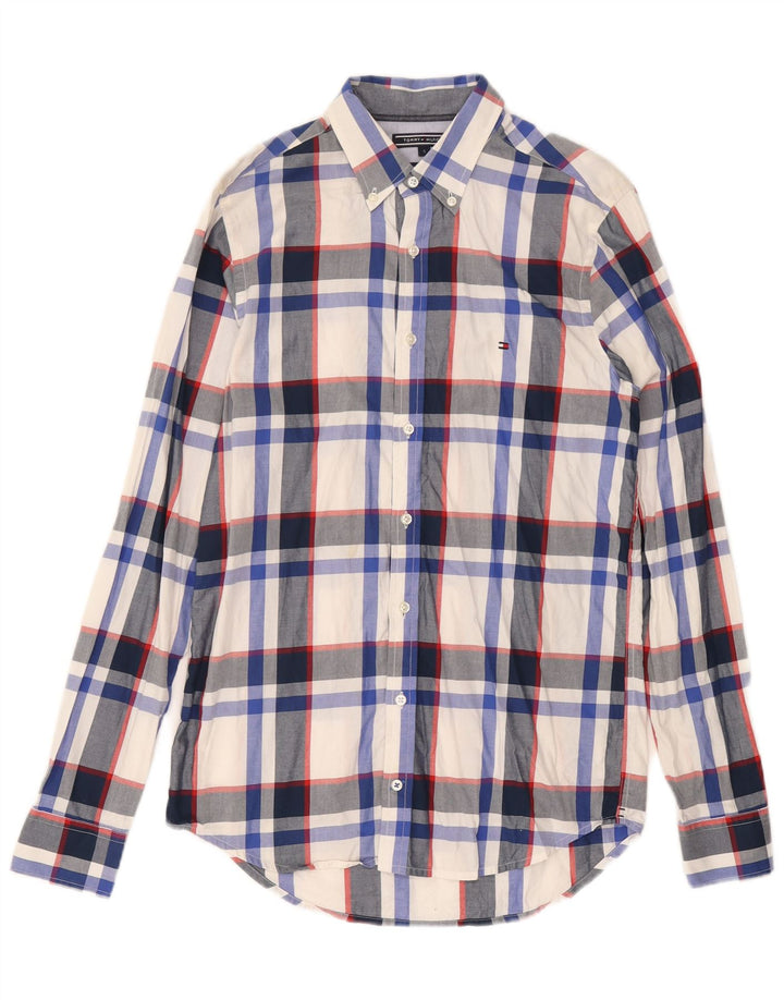 Camicia slim fit da uomo Tommy Hilfiger a quadri piccoli in cotone multicolore
