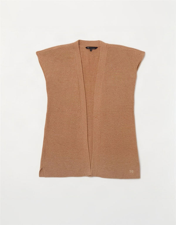 Crew Clothing Maglione cardigan aperto senza maniche da donna UK 14 Beige medio
