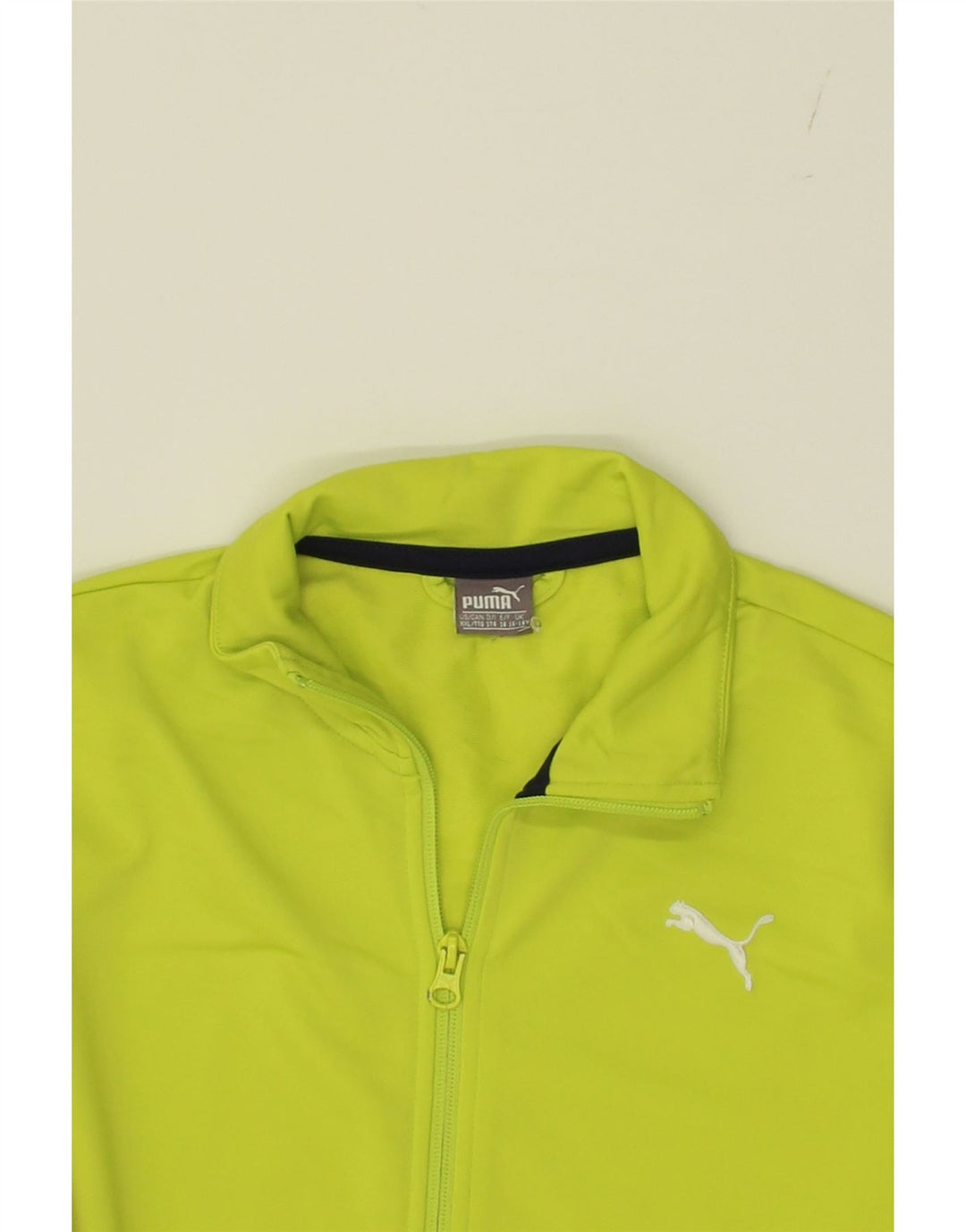 PUMA Boys Tracksuit Top Jacket 15-16 Years Green Polyester Vintage Puma and Second-Hand Puma from Messina Hembry 