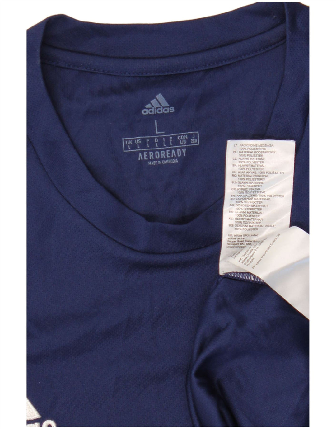 T-shirt Adidas Aeroready da uomo, grande, in poliestere blu navy