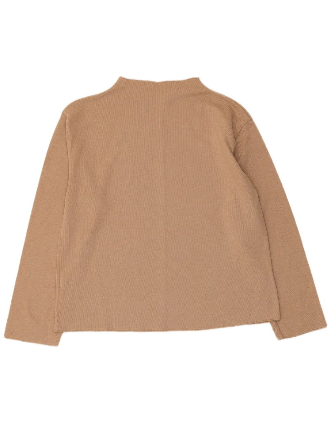 Top Zara da donna a maniche lunghe UK 14 cotone beige medio