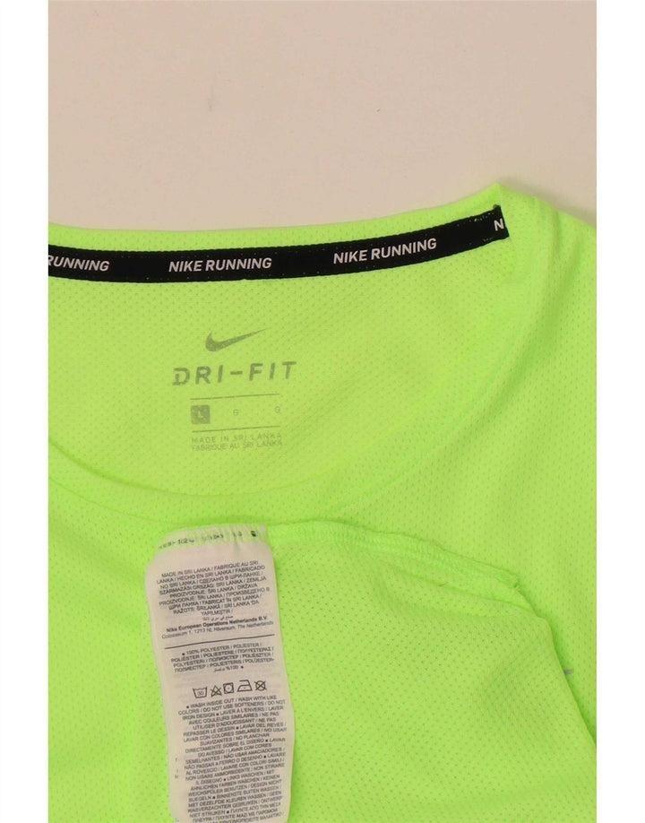 Nike Uomo Dri Fit T-shirt da running Top Large Verde Poliestere
