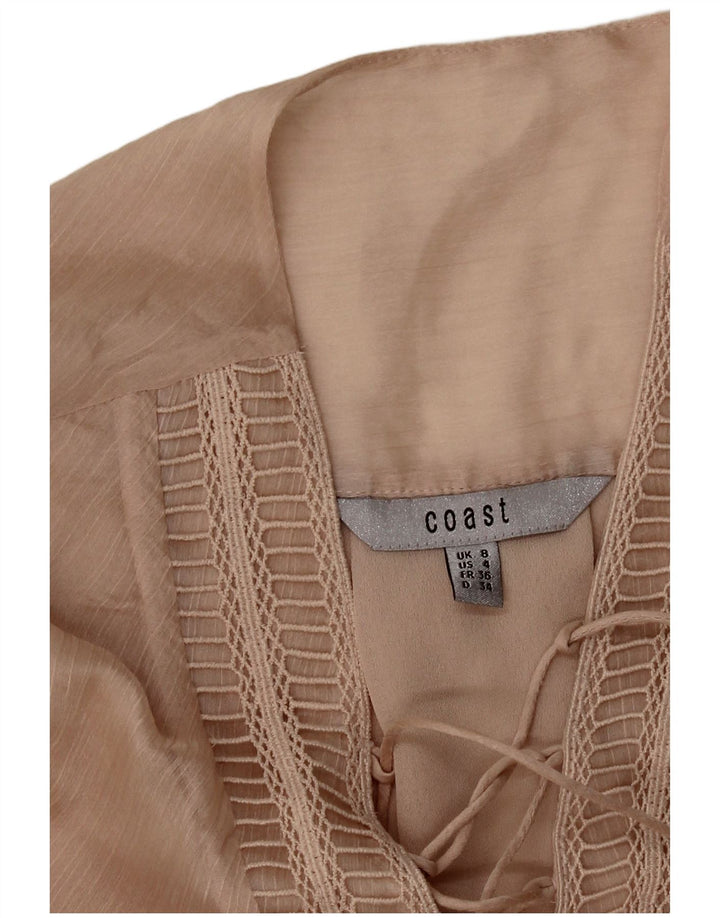 Top camicetta a maniche lunghe da donna Coast UK 8 piccolo poliestere rosa
