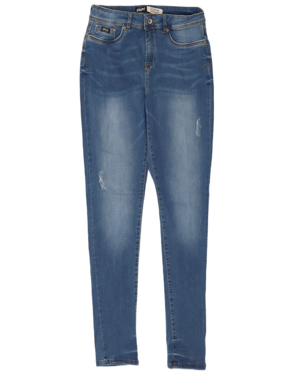 Superdry Jeans skinny effetto consumato Sophia da donna UK 12 Medium W28 L32 Blu