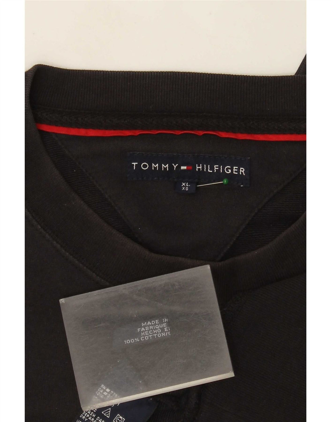 Felpa da uomo Tommy Hilfiger Jumper XL in cotone nero