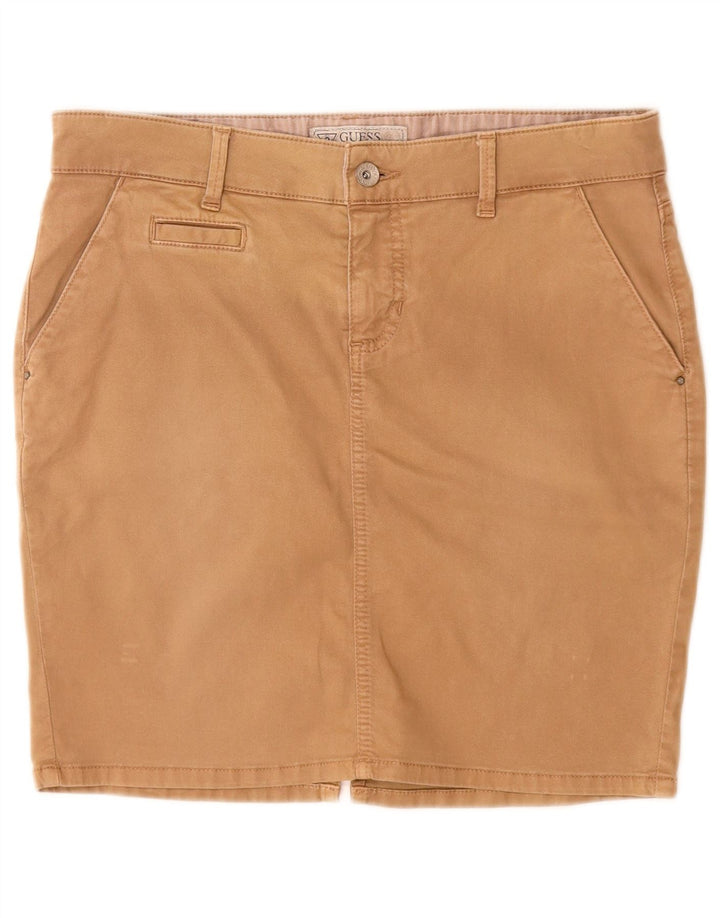 Minigonna da donna Guess W29 in cotone beige medio